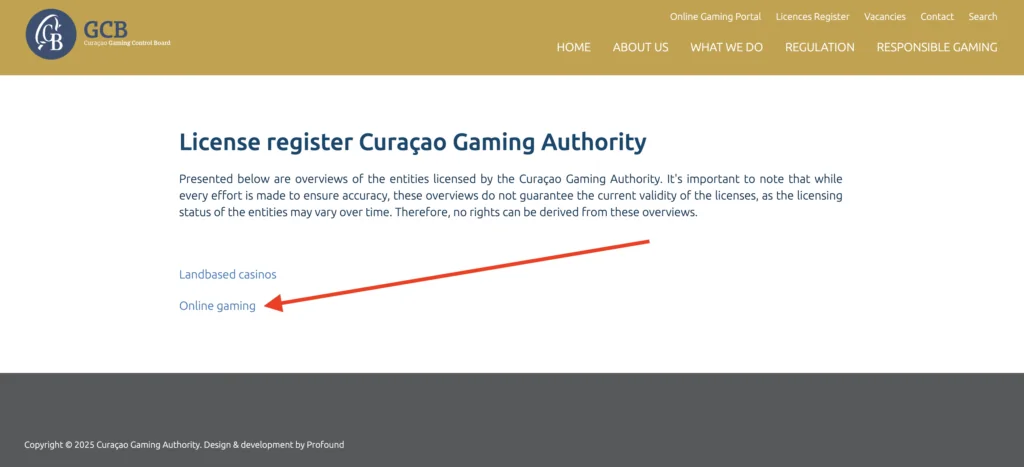 Registro de licencias de la CGCB